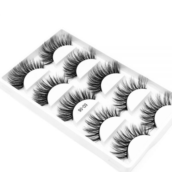 5 Pairs 3D Three-dimensional False Eyelashes Thick Dense Black Naturally Long Fake Eye Lashes Women Fashion False Eyelash Set