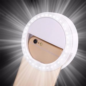 Mobile Phone Light Clip Selfie LED Auto Flash For Cell Phone Smartphone Round Portable Selfie Flashlight Makeup Mirror