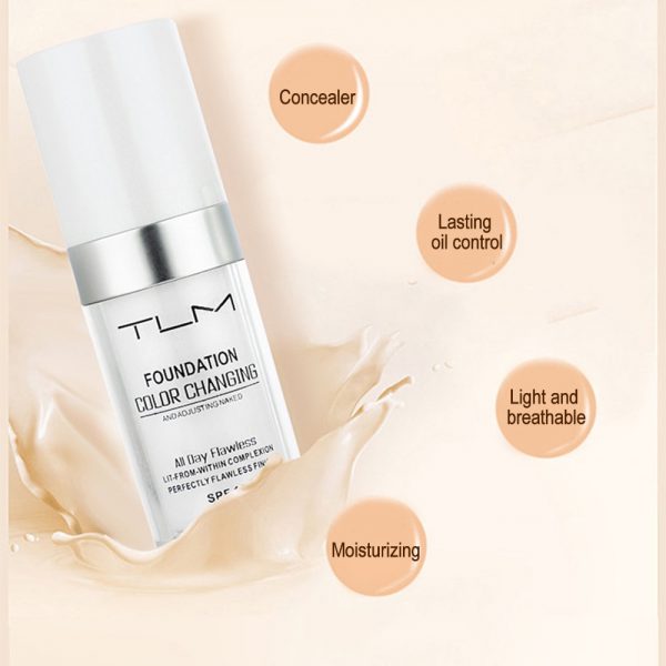 TLM 30ml Natural Color Changing Liquid Foundation Hydrating Matte Foundation Oil-control Concealer Long Lasting Makeup TSLM1